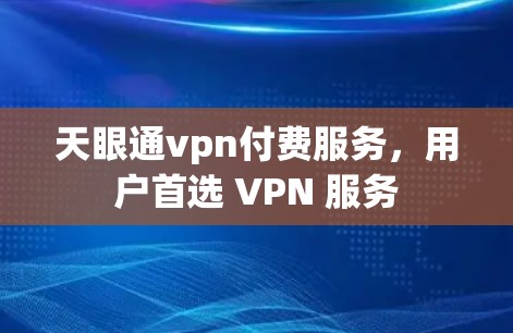 天眼通vpn付费服务,用户首选 VPN 服务 天眼通vpn付费服务,用户首选 VPN 服务