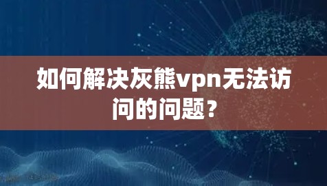 如何解决灰熊vpn无法访问的问题? 如何解决灰熊vpn无法访问的问题?