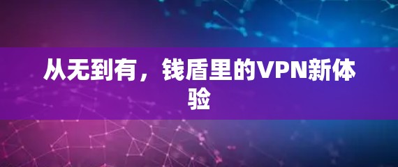 从无到有，钱盾里的VPN新体验